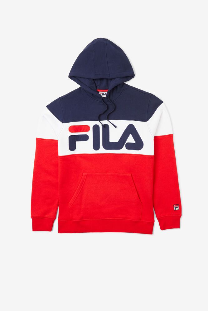 Fila Flamino Navy/Red/White Hoodie Mens - NZ 56408-WLPR